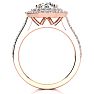 2 1/2 Carat Double Halo Round Diamond Engagement Ring 14 Karat Rose Gold Image-3