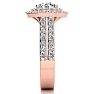 2 1/2 Carat Double Halo Round Diamond Engagement Ring 14 Karat Rose Gold Image-4