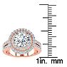 2 1/2 Carat Double Halo Round Diamond Engagement Ring 14 Karat Rose Gold Image-5