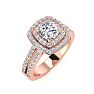 1 1/2 Carat Halo Diamond Engagement Ring in 14k Rose Gold Image-2