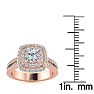 1 1/2 Carat Halo Diamond Engagement Ring in 14k Rose Gold Image-5