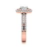 2 Carat Double Halo Cushion Cut Diamond Engagement Ring in 14 Karat Rose Gold Image-3