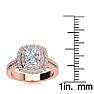 2 Carat Double Halo Cushion Cut Diamond Engagement Ring in 14 Karat Rose Gold Image-5