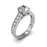 1 1/2 Carat Classic Engagement Ring With 1 Carat Center Diamond In 14K White Gold Image-2