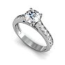 1 1/2 Carat Classic Engagement Ring With 1 Carat Center Diamond In 14K White Gold Image-5