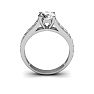 1 1/2 Carat Classic Engagement Ring With 1 Carat Center Diamond In 14K White Gold Image-6