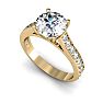 2 1/2 Carat Classic Engagement Ring With 2 Carat Center Diamond In 14K Yellow Gold Image-4