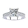 1 1/2 Carat Diamond Engagement Ring With 1 Carat Princess Cut Center Diamond In 14K White Gold Image-1