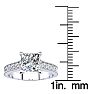 1 1/2 Carat Diamond Engagement Ring With 1 Carat Princess Cut Center Diamond In 14K White Gold Image-5