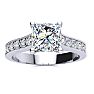 2 Carat Diamond Engagement Ring With 1 1/2 Carat Princess Cut Center Diamond In 14K White Gold Image-1