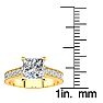 1 1/2 Carat Diamond Engagement Ring With 1 Carat Princess Cut Center Diamond In 14K Yellow Gold Image-5