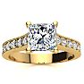 2 1/2 Carat Diamond Engagement Ring With 2 Carat Princess Cut Center Diamond In 14K Yellow Gold Image-1