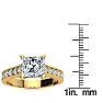 2 1/2 Carat Diamond Engagement Ring With 2 Carat Princess Cut Center Diamond In 14K Yellow Gold Image-6