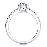1.30 Carat Traditional Diamond Engagement Ring with 1 Carat Center Round Solitaire In 14 Karat White Gold Image-3