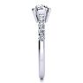 1.30 Carat Traditional Diamond Engagement Ring with 1 Carat Center Round Solitaire In 14 Karat White Gold Image-4