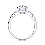 2.30 Carat Traditional Diamond Engagement Ring with 2 Carat Center Round Solitaire In 14 Karat White Gold Image-3