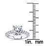 2.30 Carat Traditional Diamond Engagement Ring with 2 Carat Center Round Solitaire In 14 Karat White Gold Image-5
