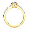 1.30 Carat Traditional Diamond Engagement Ring with 1 Carat Center Round Solitaire In 14 Karat Yellow Gold Image-3