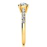 1.30 Carat Traditional Diamond Engagement Ring with 1 Carat Center Round Solitaire In 14 Karat Yellow Gold Image-4