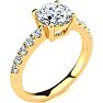 1 3/4 Carat Traditional Diamond Engagement Ring with 1 1/2 Carat Center Round Solitaire In 14 Karat Yellow Gold  Image-2