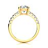 2.30 Carat Traditional Diamond Engagement Ring with 2 Carat Center Round Solitaire In 14 Karat Yellow Gold Image-3