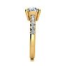 2.30 Carat Traditional Diamond Engagement Ring with 2 Carat Center Round Solitaire In 14 Karat Yellow Gold Image-4