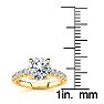 2.30 Carat Traditional Diamond Engagement Ring with 2 Carat Center Round Solitaire In 14 Karat Yellow Gold Image-5