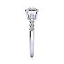 1 1/3 Carat Traditional Diamond Engagement Ring with 1 Carat Center Princess Cut Solitaire In 14 Karat White Gold  Image-4
