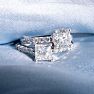1 1/3 Carat Traditional Diamond Engagement Ring with 1 Carat Center Princess Cut Solitaire In 14 Karat White Gold  Image-8