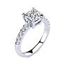 1 3/4 Carat Traditional Diamond Engagement Ring with 1 1/2 Carat Center Princess Cut Solitaire In 14 Karat White Gold  Image-2