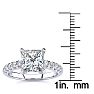 2 1/2 Carat Traditional Diamond Engagement Ring with 2.15 Carat Center Princess Cut Solitaire In 14 Karat White Gold  Image-5