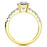 1 1/3 Carat Traditional Diamond Engagement Ring with 1 Carat Center Princess Cut Solitaire In 14 Karat Yellow Gold  Image-2