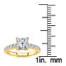 1 1/3 Carat Traditional Diamond Engagement Ring with 1 Carat Center Princess Cut Solitaire In 14 Karat Yellow Gold  Image-4