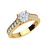 1 1/2 Carat Diamond Engagement Ring With 1 Carat Center Diamond In 14K Yellow Gold Image-2