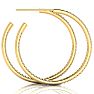 14K Yellow Gold 1 Carat Diamond Three Quarter Hoop Earrings Image-2