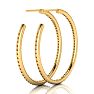 14K Yellow Gold 1 Carat Diamond Three Quarter Hoop Earrings Image-3