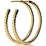 14K Yellow Gold 2 Carat Diamond Three Quarter Hoop Earrings Image-2