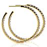 14K Yellow Gold 3 Carat Diamond Three Quarter Hoop Earrings Image-2