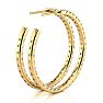 14K Yellow Gold 3 Carat Diamond Three Quarter Hoop Earrings Image-3