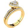 1/2 Carat Heart Halo Bridal Set in Yellow Gold Image-2