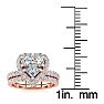 1 Carat Heart Halo Diamond Bridal Set in 14k Rose Gold Image-5