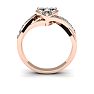 Cheap Engagement Rings, 1/2 Carat Heart Shape Engagement Ring In Rose Gold Image-4