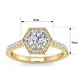 1 1/2 Carat Halo Diamond Engagement Ring In 14 Karat Yellow Gold Image-5