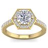 2 1/2 Carat Halo Diamond Engagement Ring In 14 Karat Yellow Gold Image-1