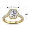 2 1/2 Carat Halo Diamond Engagement Ring In 14 Karat Yellow Gold Image-5