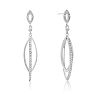 1/4 Carat Diamond Dangle Earrings In Sterling Silver, 1 1/2 Inches Image-1
