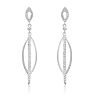 1/4 Carat Diamond Dangle Earrings In Sterling Silver, 1 1/2 Inches Image-2