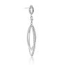 1/4 Carat Diamond Dangle Earrings In Sterling Silver, 1 1/2 Inches Image-3