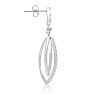 1/4 Carat Diamond Dangle Earrings In Sterling Silver, 1 1/2 Inches Image-4