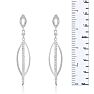 1/4 Carat Diamond Dangle Earrings In Sterling Silver, 1 1/2 Inches Image-5